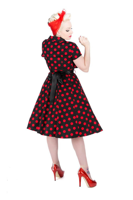 Black & Red Polka Dot Swing Dress