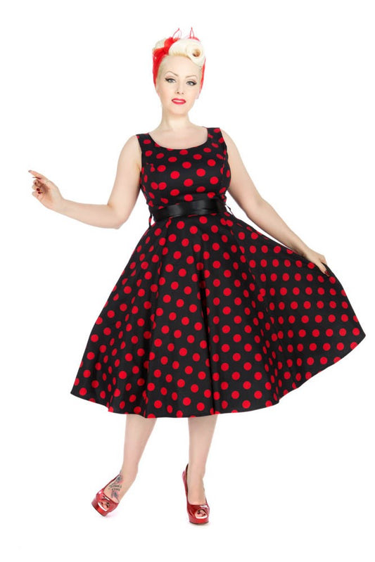 Black & Red Polka Dot Swing Dress